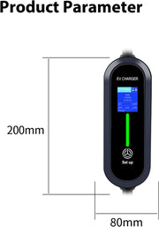 Cargador para coche eléctrico, cable de carga para coche eléctrico 3.5kW [3.5m, 8/10/13/16A], con pantalla digital controlable, cargador EV tipo 2 compatible con enchufe IEC62196, GB/T y otros (negro)