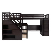 Litera en forma de L Whisen Modern Design, cama individual sobre matrimonial, con 3 cajones, escritorio portátil y armario