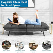 Sofá Cama Futón de Espuma Viscoelástica Convertible con Respaldo Dividido Ajustable para Espacios Pequeños