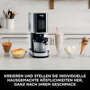 Máquina para helados y postres Ninja CREAMi, 2 recipientes, NC302EU, 7 programas, 1,4 L, para helado y gelato, negro y plateado