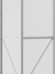 Invernadero Outsunny de policarbonato y aluminio con puerta corredera, ventanas de techo abatibles, invernadero para tomates, casa para plantas, para jardín, 192 x 68 x 196 cm, plateado