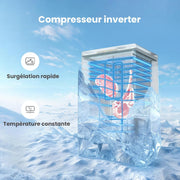 COMFEE' RCC146WH2EU(E) Congelador arcón independiente 143L convertible en congelador/refrigerador, compresor inverter, 4 estrellas, apto para dependencias, garajes y cobertizos, blanco [Clase energética E]