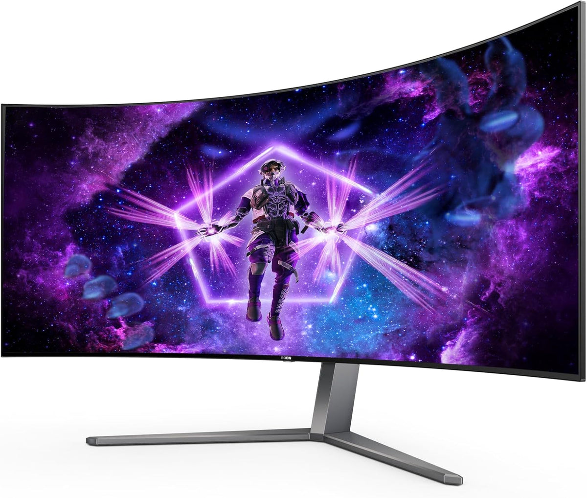 Monitor gaming AOC Agon Pro AG456UCZD WQHD OLED, curvo, 240 Hz, 0,03 ms GtG, HDR10, FreeSync Prem. Pro, compatible con G-Sync (3440 x 1440, HDMI 2.0, DisplayPort 1.4, USB-C (90 W PD), concentrador USB), negro