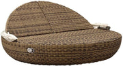 Isla de descanso Strandkorbwerk Pacific Cubu Cream Grey - Mecanismo giratorio de 360° - Salón de jardín - Muebles de jardín - Tumbona - Isla solar