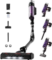 Rowenta X-Force Flex 9.60 Allergie Aspiradora escoba sin cable, filtración antialergénica, potente 100AW, ultraligera, autonomía 45min RH2038WO, negro/violeta