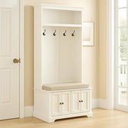 Mueble recibidor con perchero 96 x 45 x 178 cm MDF blanco