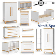 Cambiador VitaliSpa Malia, blanco/roble, 133 x 98 cm XL con 3 cajones