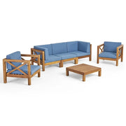 Set de conversación de 6 piezas de madera de acacia Brava Outdoor de Christopher Knight Home
