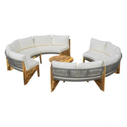 Conjunto de muebles de exterior para 6 personas con cojines y 1 mesa de centro