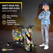 Actionbikes Motors Patinete Eléctrico Infantil para Derrapes | Motor de 𝟐𝟓𝟎 W - Carrito de Derrape 360° - 3 Niveles de Velocidad - Iluminación LED - Asiento Ajustable - Bluetooth - Kart de Derrape - Coche de Derrape (Space Purple)