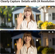 Aqara 2K Video Doorbell G4 con Timbre, HomeKit Secure Video, Hub Matter Integrado, Wi-Fi 2,4GHz/5GHz, Zigbee y Thread, 4:3, Inalámbrico/Cableado, Compatible con Alexa, Google, Home Assistant, Negro