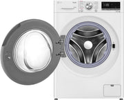 LG F4WV7080, Clase A, lavadora de carga frontal 8 kg, 1400 rpm, AI Direct Drive, Wi-Fi, limpieza profunda con vapor, gran capacidad, TRIPLE A, puerta exterior de cristal templado, 62 x 60 x 85 cm, blanco