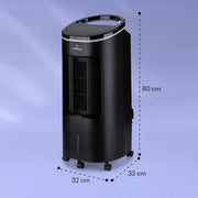 Enfriador de aire Klarstein con refrigeración por agua, enfriador evaporativo 4 en 1 silencioso, humidificador, ventilador y modo nocturno, aire acondicionado portátil de 7 L, enfriador de aire de 65 W, flujo de aire refrigerante de 330 m³/h