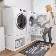 Pedestales para lavadora y secadora GDLF, soporte universal para lavadora y secadora con estante extraíble, blanco