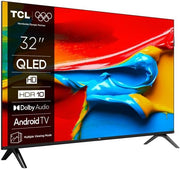 Televisor TCL 32V4C - 32" HD Smart QLED Direct LED con Android TV y HDR - Compatible con Google Cast y Google Home, diseño delgado