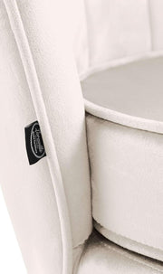 Silla tapizada Rosita I de CLP con revestimiento de terciopelo I Estructura de metal color dorado, color: crema