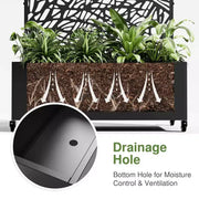 Jardinera MAYEERTY con enrejado de hierro, red negra, estilo 01, 72x47x16 pulgadas, juego de 3 piezas