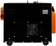 Generador diésel silencioso trifásico, grupo electrógeno para emergencias, obras de construcción y cortes de energía, 400 V, 6,5 kVA, 16,5 h de uso continuo, ATS integrado [llaves de arranque y embudo INCLUIDOS]