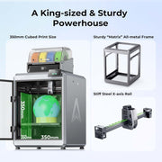 Impresora 3D Creality K2 Plus Combo con sistema de filamento inteligente CFS, doble cámara con IA, impresión de alta velocidad a 600 mm/s, área de impresión de 350 x 350 x 350 mm