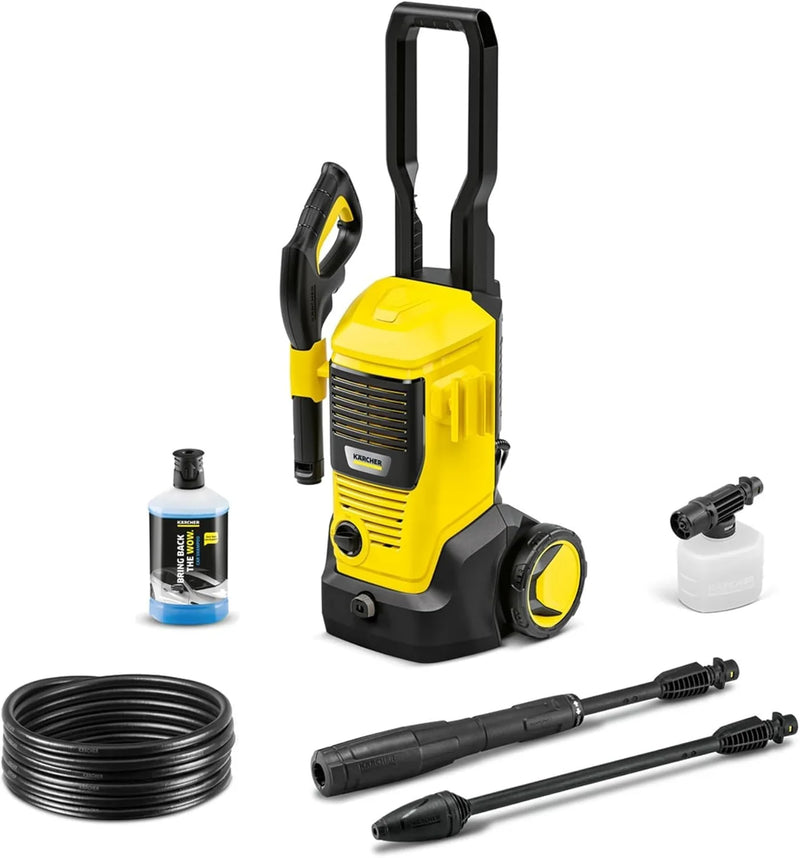 Limpiadora de alta presión KÄRCHER K 5, 145 bar, 500 l/h, 40 m²/h, 6,3 kg, pistola de alta presión, boquilla rotativa, lanza Vario Power, boquilla de espuma