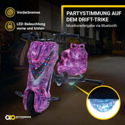 Actionbikes Motors Patinete Eléctrico Infantil para Derrapes | Motor de 𝟐𝟓𝟎 W - Carrito de Derrape 360° - 3 Niveles de Velocidad - Iluminación LED - Asiento Ajustable - Bluetooth - Kart de Derrape - Coche de Derrape (Space Purple)