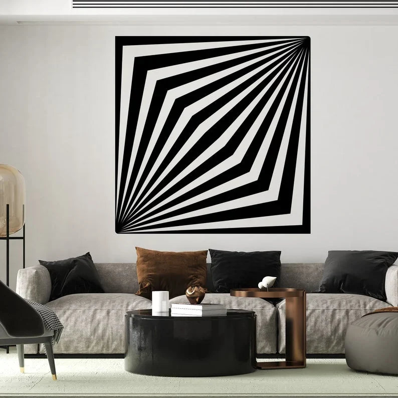Arte de pared geométrico de madera, cubos/marcos, decoración de pared minimalista