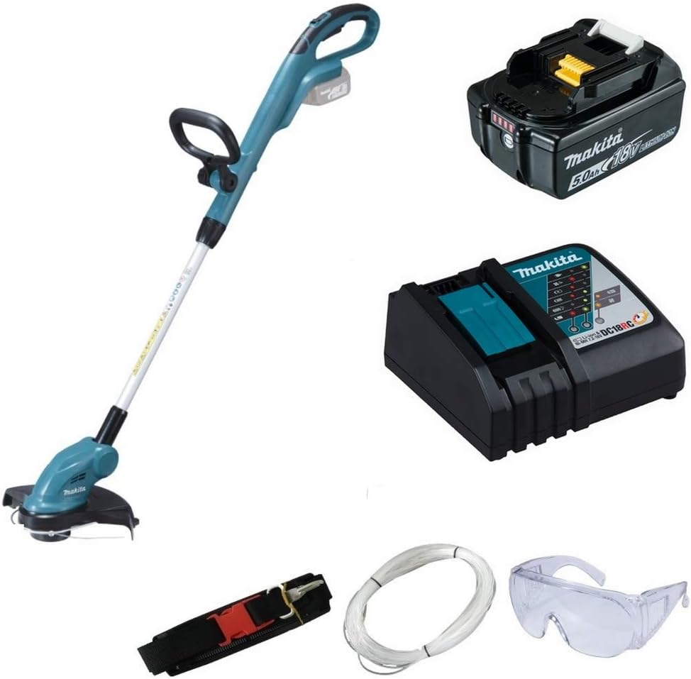 Cortabordes a batería Makita DUR181Z 18V + Batería BL1850B 5,0Ah + Cargador DC18RC
