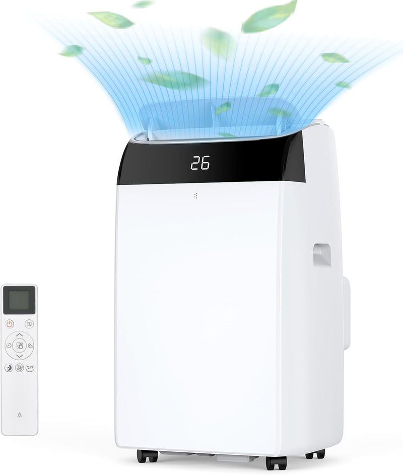 Aire Acondicionado Portátil Garvee 12000 BTU, 4 en 1 con Modo Noche, Temporizador 24H - Enfría hasta 50 m² - Para oficina, dormitorio, autocaravana - Eficiencia energética A, silencioso
