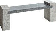 Banco de jardín Dehner, 2 plazas, aprox. 120 x 45 x 30 cm, granito, gris claro/gris oscuro