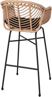 Lisa Design - Rosano - juego de 4 taburetes - efecto ratán - madera y negro, Negro/Madera