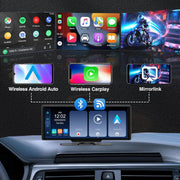 SCUMAXCON 10,26 Pulgadas CarPlay Inalámbrico Android Auto Pantalla Táctil IPS Airplay Cámara de Reversa 4K 1080P Navegación GPS Bluetooth FM Consola Central Reproductor Multimedia Altavoz Integrado