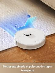 Robot aspirador y fregasuelos Dreame D10 Plus Gen 2 con vaciado automático de polvo, almacena hasta 90 días de polvo, navegación LiDAR, succión de 6000 Pa para alfombras y pelo de mascotas, batería de 285 min