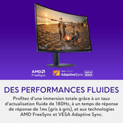 Monitor Gaming Alienware 32 - AW3225DM, QHD (2560x1440), Curvo 1500R, 180Hz, VA, 1ms, AMD FreeSync, VESA AdaptiveSync, 95% DCI-P3, HDR400, DisplayPort, 2 HDMI, 3 USB, 3 años de garantía