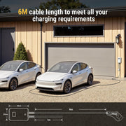 Cargador EV Morec Tipo 2 32A 7KW 6M con APP, compatible con conexión Bluetooth y WiFi estándar para estación de carga EV, enchufe estándar IEC 62196-2
