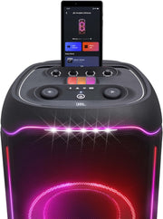 JBL Partybox Stage 120 en negro: altavoz Bluetooth portátil con sonido JBL Pro, espectáculo de luces, refuerzo de sonido con IA y asa telescópica: 12 h de autonomía