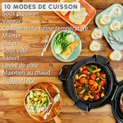 Moulinex Cookeo Wi-Fi 10 en 1, Multicocina, 10 modos de cocción, Cocción a presión, Pasos detallados, CE96G810, Negro