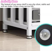 Mueble para equipo de sonido, soporte de 4 niveles para componentes estéreo, torre de audio y video, mueble multimedia, estante de madera moderno, para reproductor de CD/DVD, altavoces, amplificador, unidad de almacenamiento de entretenimiento