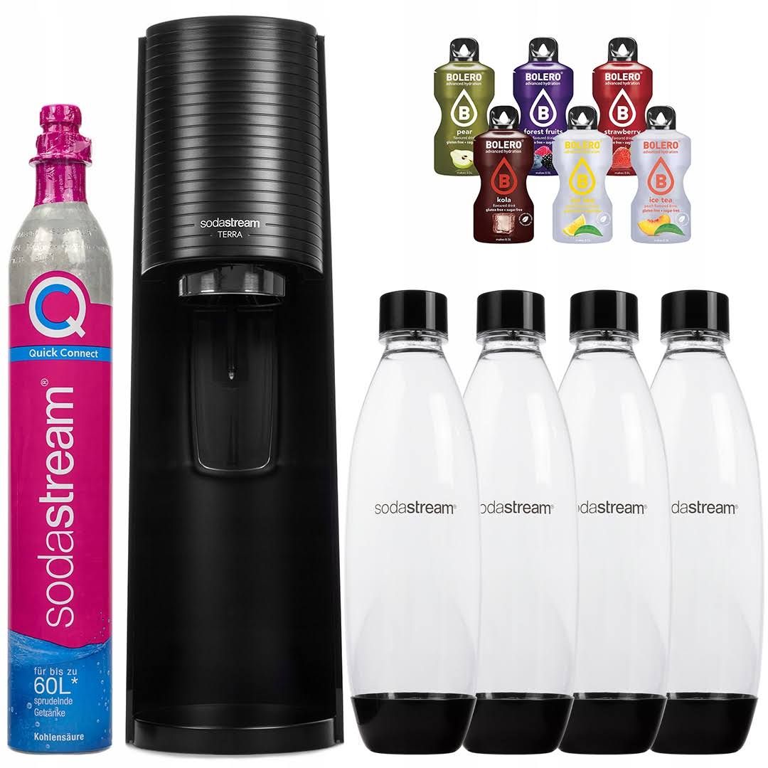 Sodastream Terra Máquina de Agua con Gas Negra con accesorios