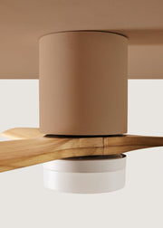 CREATE / WINDCALM CONCRETE / Ventilador de techo blanco madera clara con mando a distancia / 40W, carcasa de yeso personalizable, Ø132 cm, programable, función verano-invierno, luz LED de 3 temperaturas