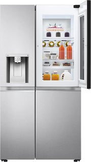 Frigorífico Side by Side LG GSGV81PYLL, Clase E, 635 L, Instaview, frigorífico con congelador, dispensador de hielo, hielo picado y agua, Total NoFrost, compresor Smart Inverter, Wi-Fi