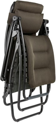 Lafuma MOBILIER - Sillón relax multiposición Zero Gravity RSX Clip acolchado - Tumbona plegable para jardín e interior - Tejido AirComfort resistente - Versátil, máxima comodidad - Marrón topo