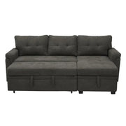 Sofá seccional reversible convertible con cama extraíble, chaise longue con almacenamiento oculto y patas duraderas