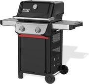 Barbacoa de gas Weber Spirit E-210, 2 quemadores, superficie de cocción de 51 x 46 cm, rejilla de calentamiento, termómetro en la tapa, 2 ruedas - Negro/Plata (1500833)