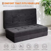 Sofá cama plegable de espuma viscoelástica de 39x75, colchón con 6 botones decorativos