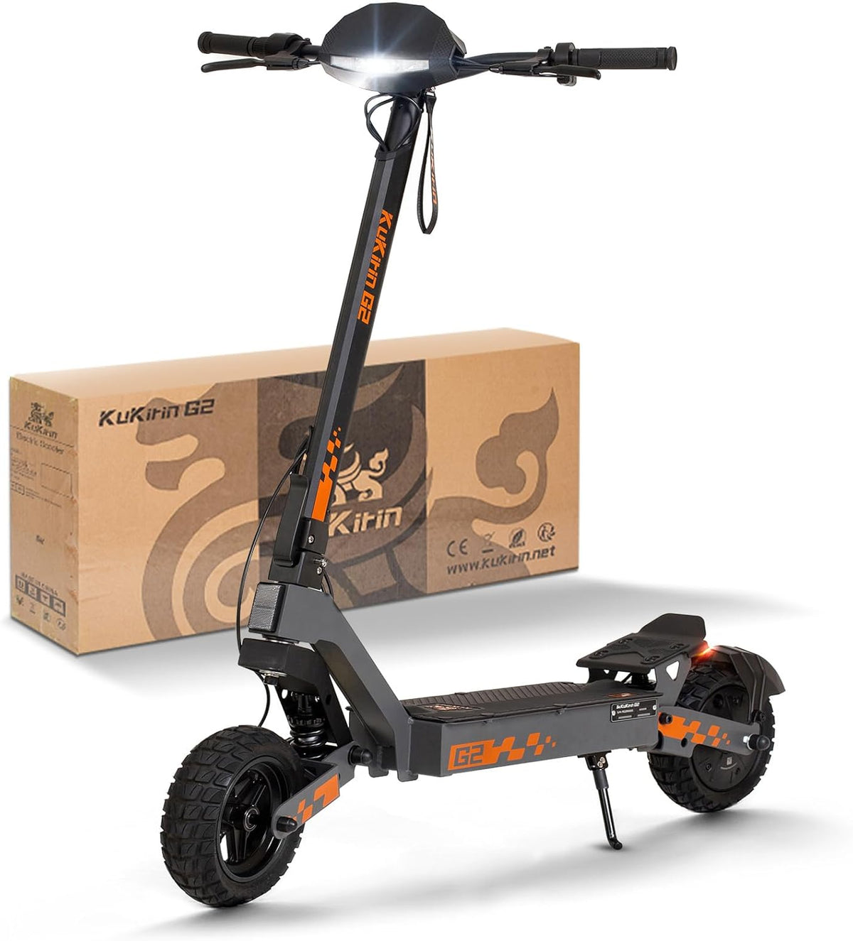 Patinete eléctrico Kukirin, patinete eléctrico para adultos, scooter eléctrico todoterreno, patinete eléctrico (autonomía de 55 km), G2