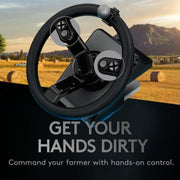 Logitech G Saitek Farm Sim Controller, paquete para Farming Simulator que consta de volante, consola de control, pedales de acelerador y freno, rango de giro de 900°, más de 38 botones, conexión USB, PC/Mac - Negro