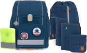 LÄSSIG Set de mochila escolar de 7 piezas para niños/School Set Boxy Unique Negro