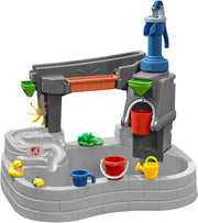 Mesa de agua para niños Step2 Pump & Splash Discovery de plástico - Gris | Juguete acuático/mesa de juegos para el jardín con set de 10 accesorios