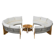Conjunto de muebles de exterior para 6 personas con cojines y 1 mesa de centro