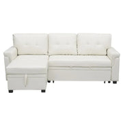 Sofá seccional reversible convertible con cama extraíble, chaise longue con almacenamiento oculto y patas duraderas